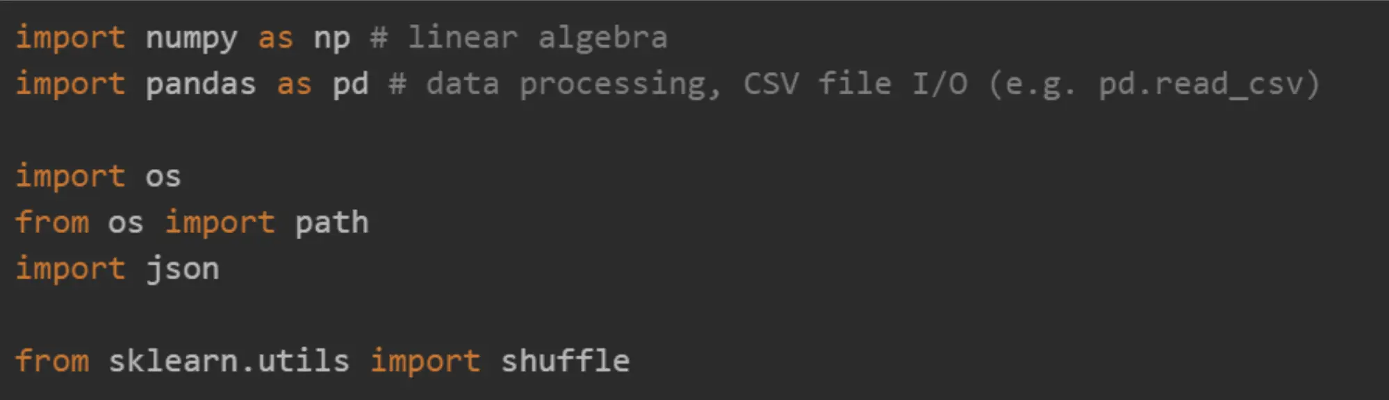 Code line 1. Import dependencies