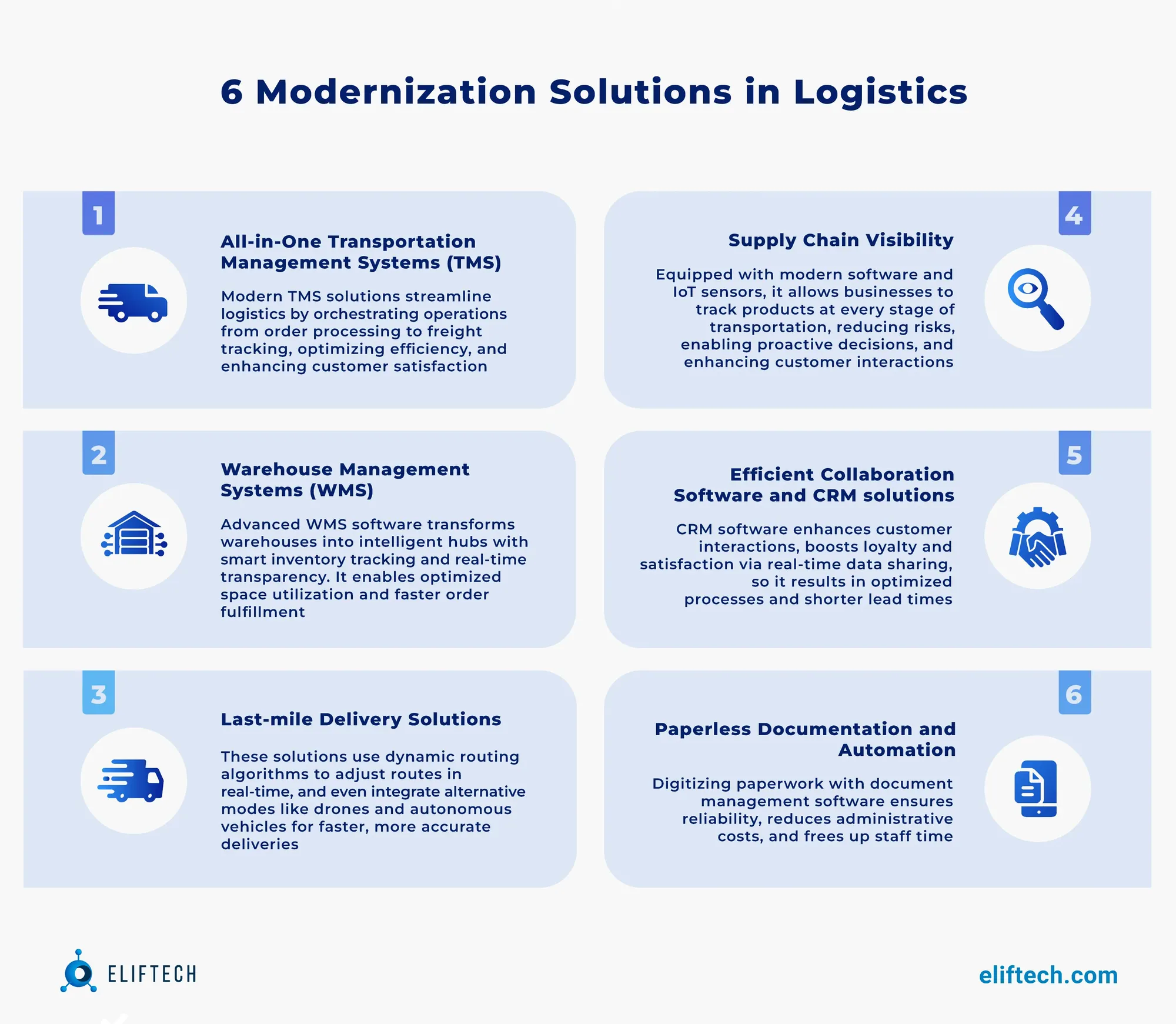 Modernization solutions in logistics